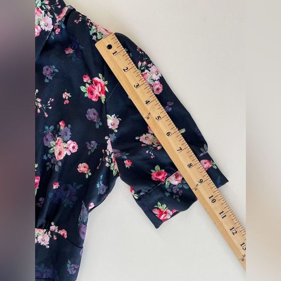 Alexia Admor Emery Navy Blue Floral Short Sleeve Shirt Dress - Picture 10 of 16